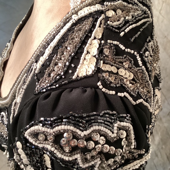 Vintage Black Tie Oleg Cassini Long Evening Gown - Picture 8 of 16